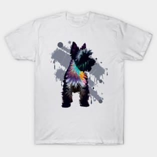 Cool Miniature Schnauzer Stencil Artwork T-Shirt